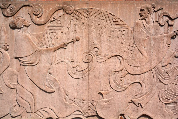 Chinese Bas Relief Mural Andrew Lui — Stock Photo, Image