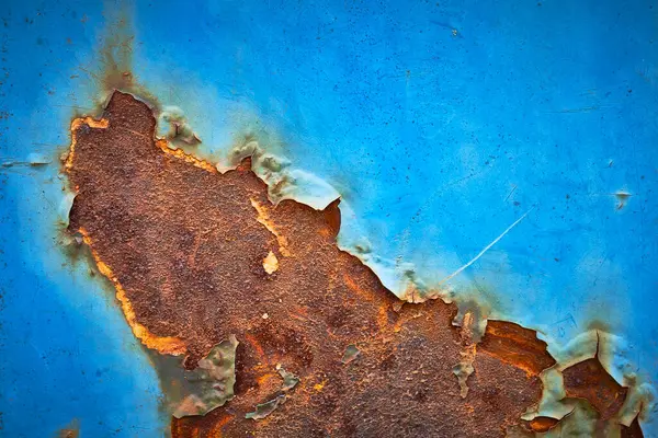 Macro Rusting Steel Cracked Plant — Stock Photo, Image