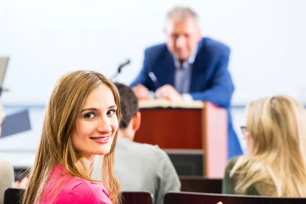 College Professor Giving Lecture Students — Stock Photo, Image