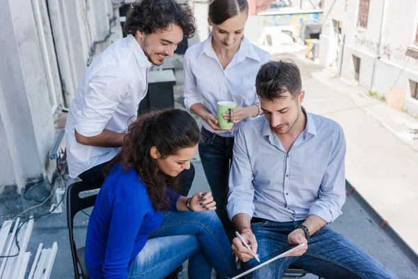 Young Multiracial Business People Working Together — Stock Photo, Image