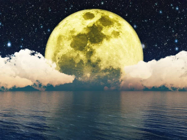 Moonlit Night Elements Esta Imagen Amueblado Por Nasa —  Fotos de Stock