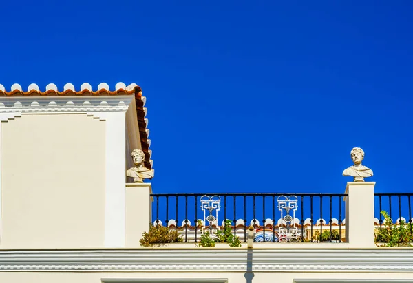 Stilvoller Balkon Mit Metallgeländer Solides Architektonisches Element Ein Ort Der — Stockfoto