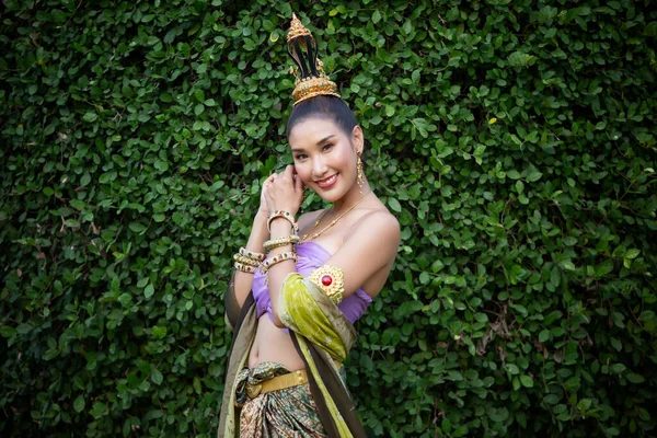 Таїландський Або Тайський Костюм Азіатський Одяг Молода Тайська Вродлива Жінка — стокове фото