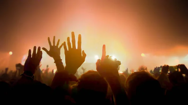 Festival Música Concerto Comemorar Party People Rock Concert Multidão Feliz — Fotografia de Stock