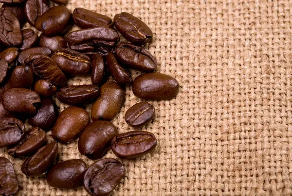 咖啡豆背景与文本的空间 — 图库照片