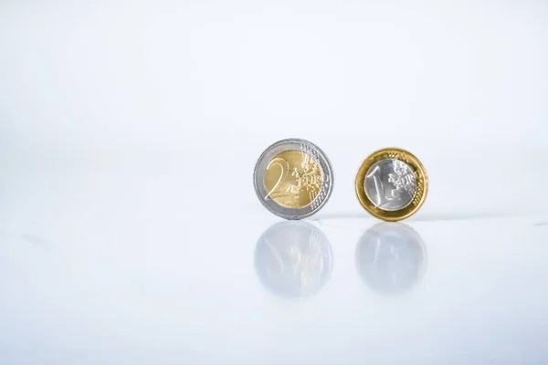 Монеты Евро Валюта Европейского Союза — стоковое фото