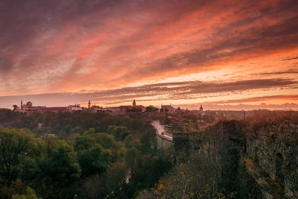 Panorama Der Stadt Kamjanez Podilskyj — Stockfoto