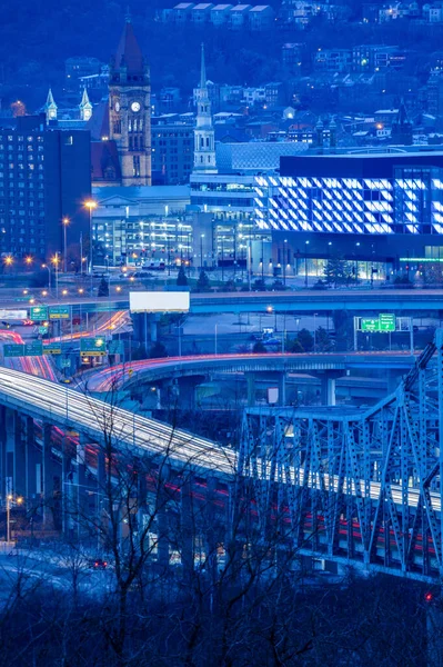 Cincinnati Bei Nacht Reiseort Hintergrund — Stockfoto