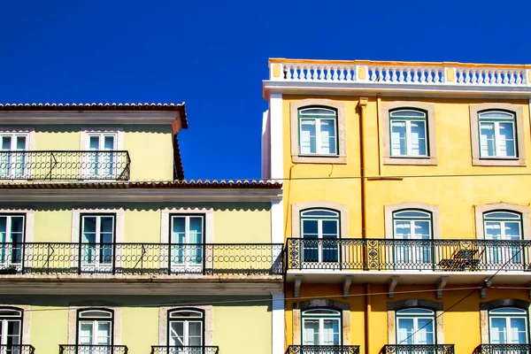 Old Colorful Majestic Tiled Facades Lisbon — Stock Photo, Image