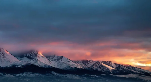 Vista Montaña Atardecer — Foto de Stock
