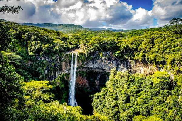 Bela Cachoeira Chamarel Maurício África — Fotografia de Stock