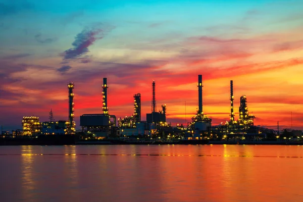 Raffinerie Produktionsanlage Industrieller Hintergrund — Stockfoto