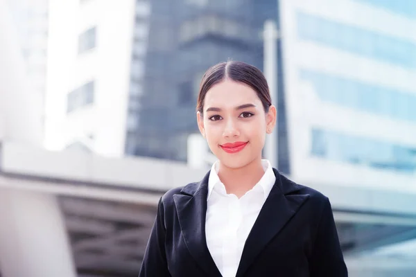 Young Business Woman Blurred Background — Stock Photo, Image