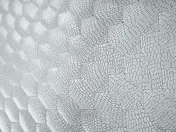 Jacaré Crocodilo Branco Couro Hexágono Textura Costurada — Fotografia de Stock