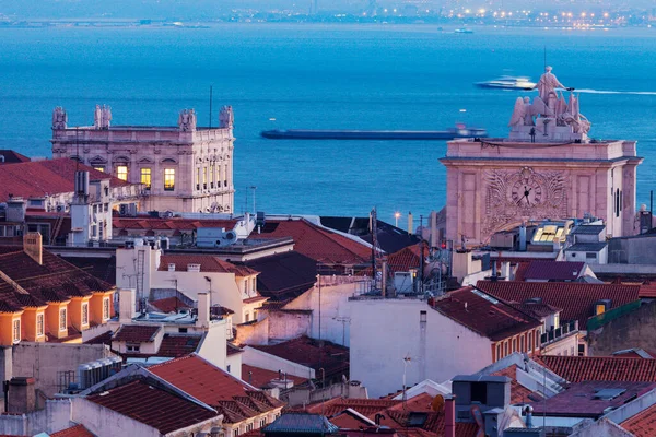 Architettura Lisbona Notte — Foto Stock