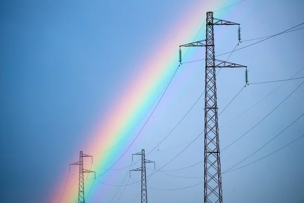 Regenboog Lichtnet — Stockfoto