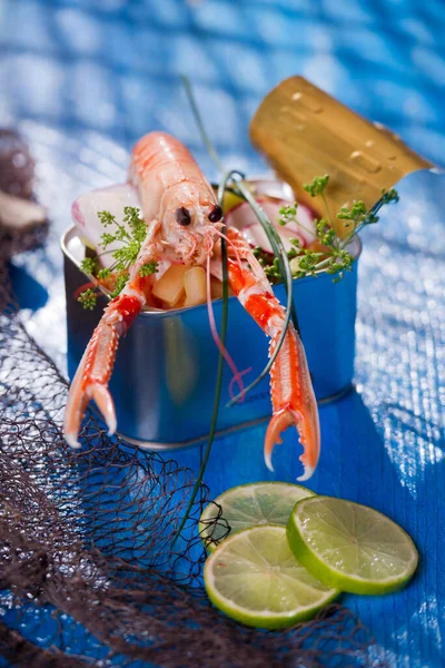 Close View Delicious Canned Crustacean — Stock Photo, Image