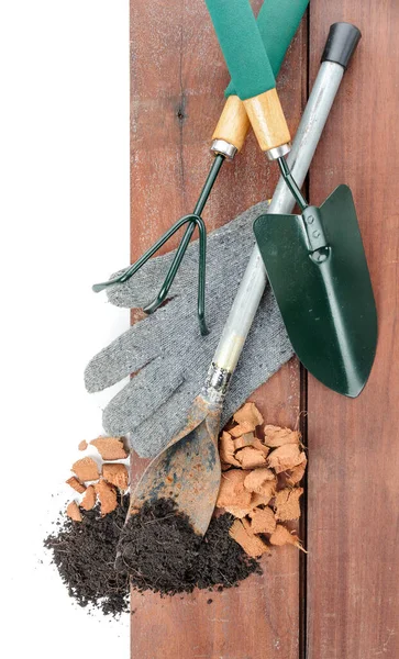 Top View Gardening Tools Background — Stock Photo, Image