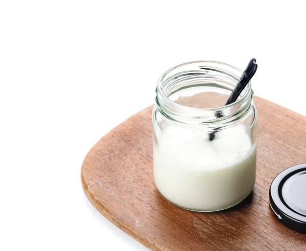 Primo Piano Vista Delizioso Yogurt Naturale — Foto Stock