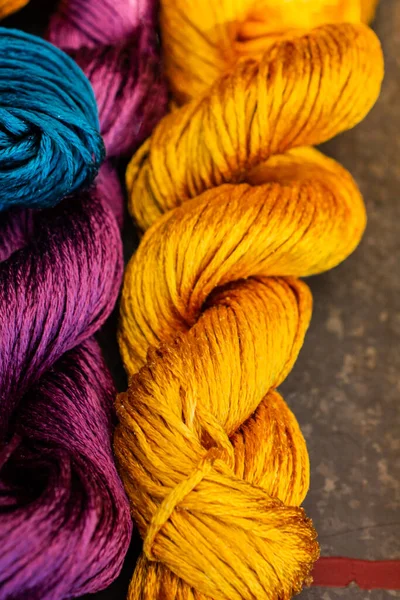 Skeins Colorful Silk Thread Weaving Embroidery Needlework — Foto de Stock