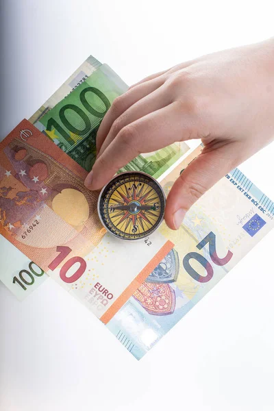 Avro Banknotlarının Ele Tutuşması Finans Kavramı — Stok fotoğraf
