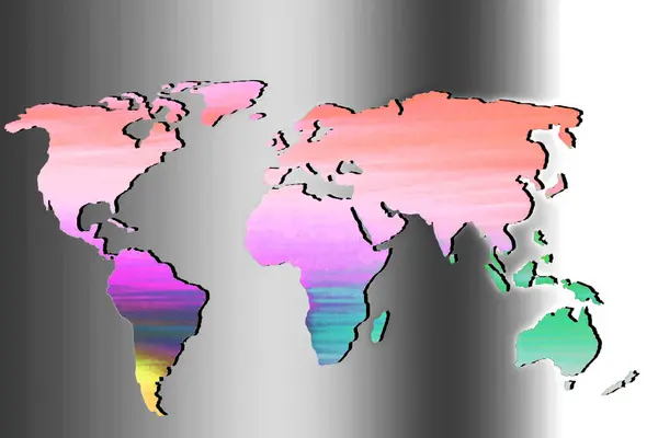 World Map Gray Background — Stock Photo, Image