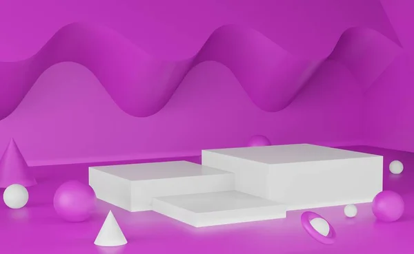 3d render of empty Podium design for product display
