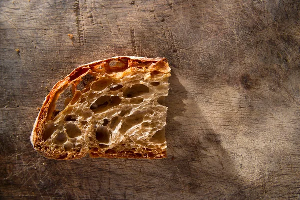 Kawałek Chleba Widok Bliska — Zdjęcie stockowe