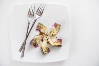 Taze enginar kabı, yakın çekim görüntüsü