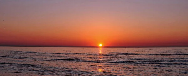 Landskap Vid Havskusten Solnedgången — Stockfoto