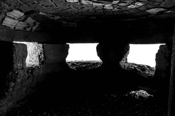 Interiör Bunker Från Inbördeskriget Stranden Cap Negret — Stockfoto