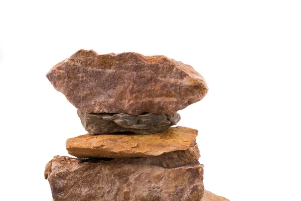 Pedras Sobrepostas Sobre Fundo Branco — Fotografia de Stock