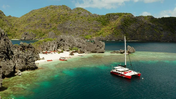 Tropische Lagune Und Strand Mit Meerwasser Philippinen Nido — Stockfoto