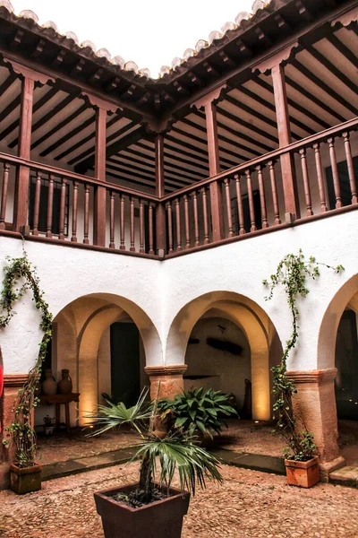 Courtyard Typical Spanish House Castilla Mancha Spain — Stockfoto