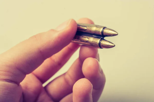 Bullets Hand Conceptual War Photography — Stock Photo, Image