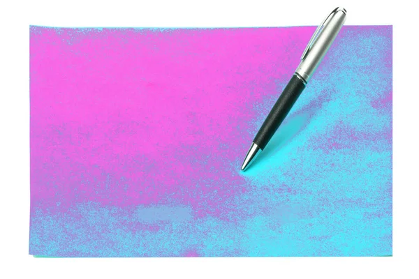 Στυλό Και Χαρτί Απλό Χρώμα — Φωτογραφία Αρχείου