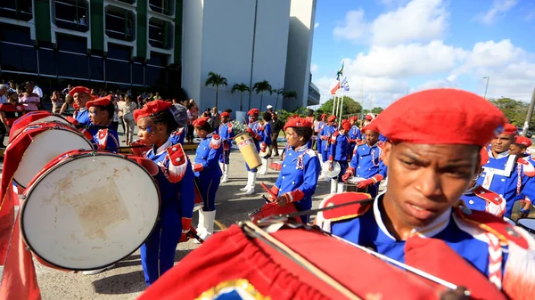 Salvador Bahia Brasilien Oktober 2016 Mitglieder Des Fanfarenzugs Der Staatlichen — Stockfoto