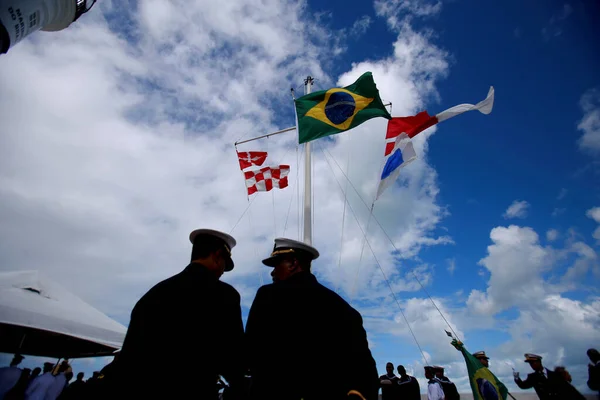 Salvador Bahia Brasile Giugno 2019 Personale Militare Della Marina Brasiliana — Foto Stock
