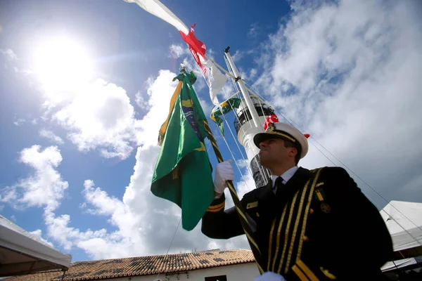 Salvador Bahia Brasile Giugno 2019 Personale Militare Della Marina Brasiliana — Foto Stock