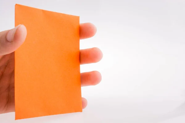 Piece Orange Paper Hand — Stock Photo, Image
