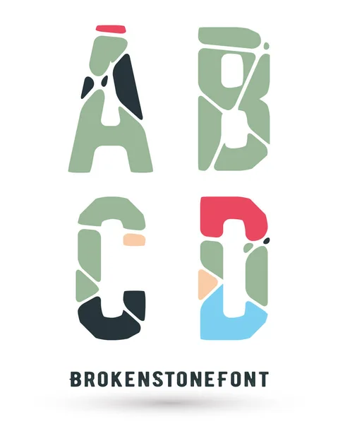 Alphabet Broken Font Isolated White — Stock Fotó