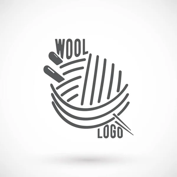 Wool and needle symbol, colorful illustration
