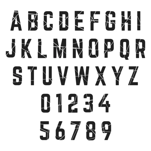 Alfabet Łamane Czcionki Izolowane Białym — Zdjęcie stockowe