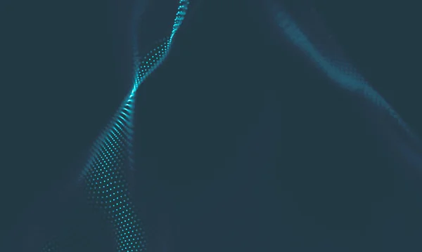 Abstract Music Visualization background with Big Data Particles Flowing.