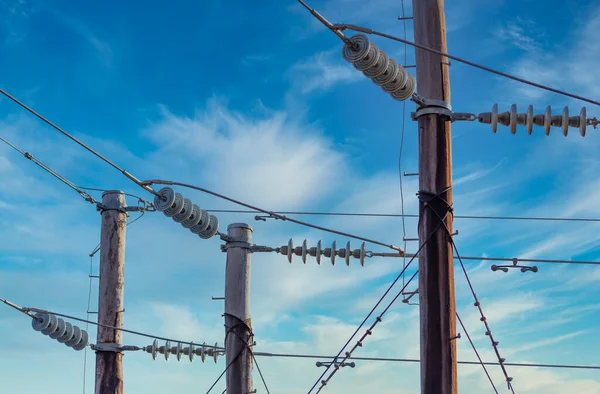 Grandes Torres Transmisión Cables Eléctricos — Foto de Stock