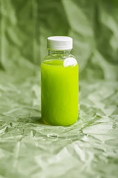 Jugo Verde Fresco Botella Embalaje Plástico Reciclable Ecológico Bebida Saludable — Foto de Stock