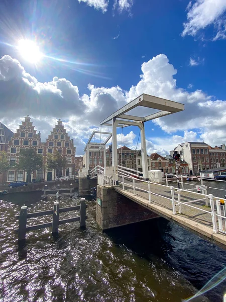 Brücke Über Einen Fluss Haarlem — Stockfoto