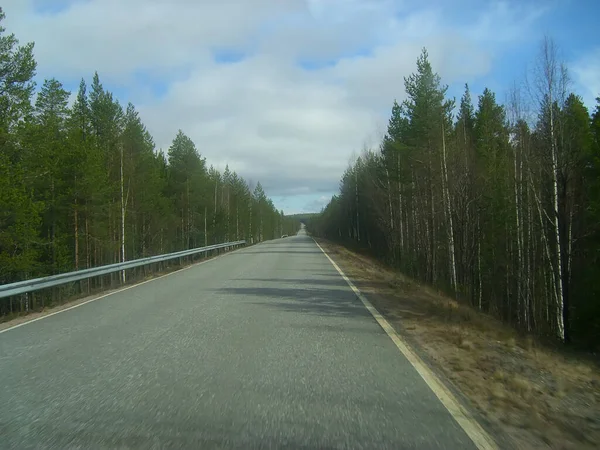 Estrada Asfalto Finlândia — Fotografia de Stock