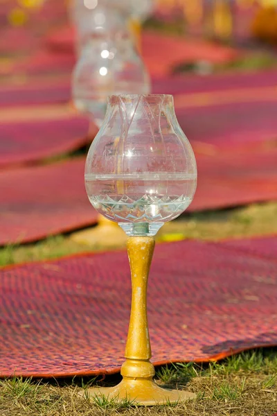 Glass Holders Candles Buddhism — Stock Photo, Image