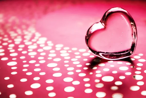 Coeur Transparent Brillant Parfait Fond Carte Voeux Saint Valentin Image — Photo